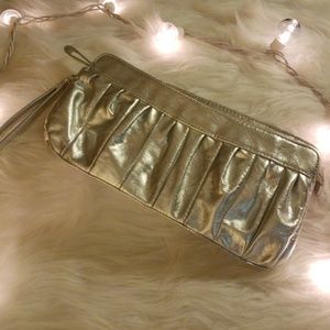 Vintage circa 70s Disco Metallic silver wristlet.